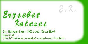 erzsebet kolcsei business card