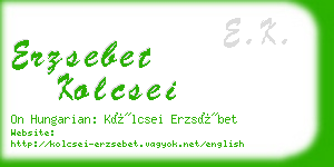 erzsebet kolcsei business card